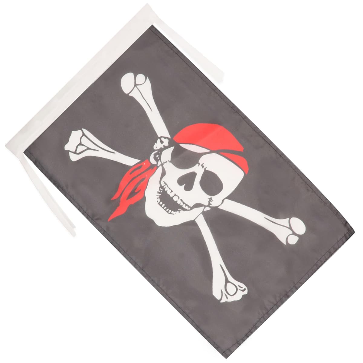AZ FLAG - Pirate Red Bandana Flag - 18'' x 12'' - 100% Polyester Jolly Roger Small Banner with Two Cords - Fade Resistant - Vivid Colors - 18x12 in - 45x30 Cm — view 2