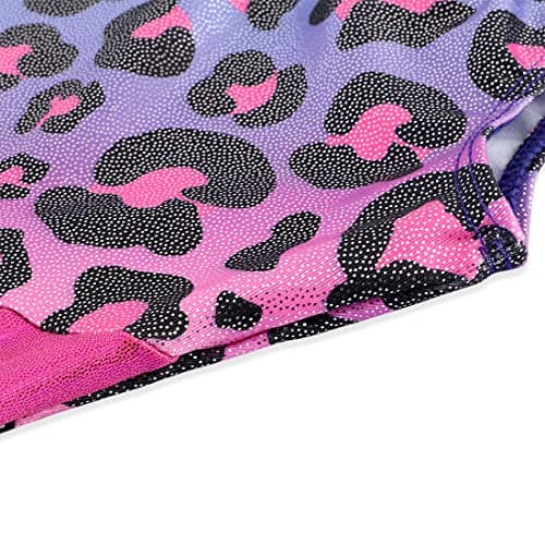 Kidsparadisy Girls Leotards for Gymnastics Outfits Sparkle Kids Sleeveless One-Piece Colorful Dancewear Bodysuit,Leopard 110(3-4Y) — view 3