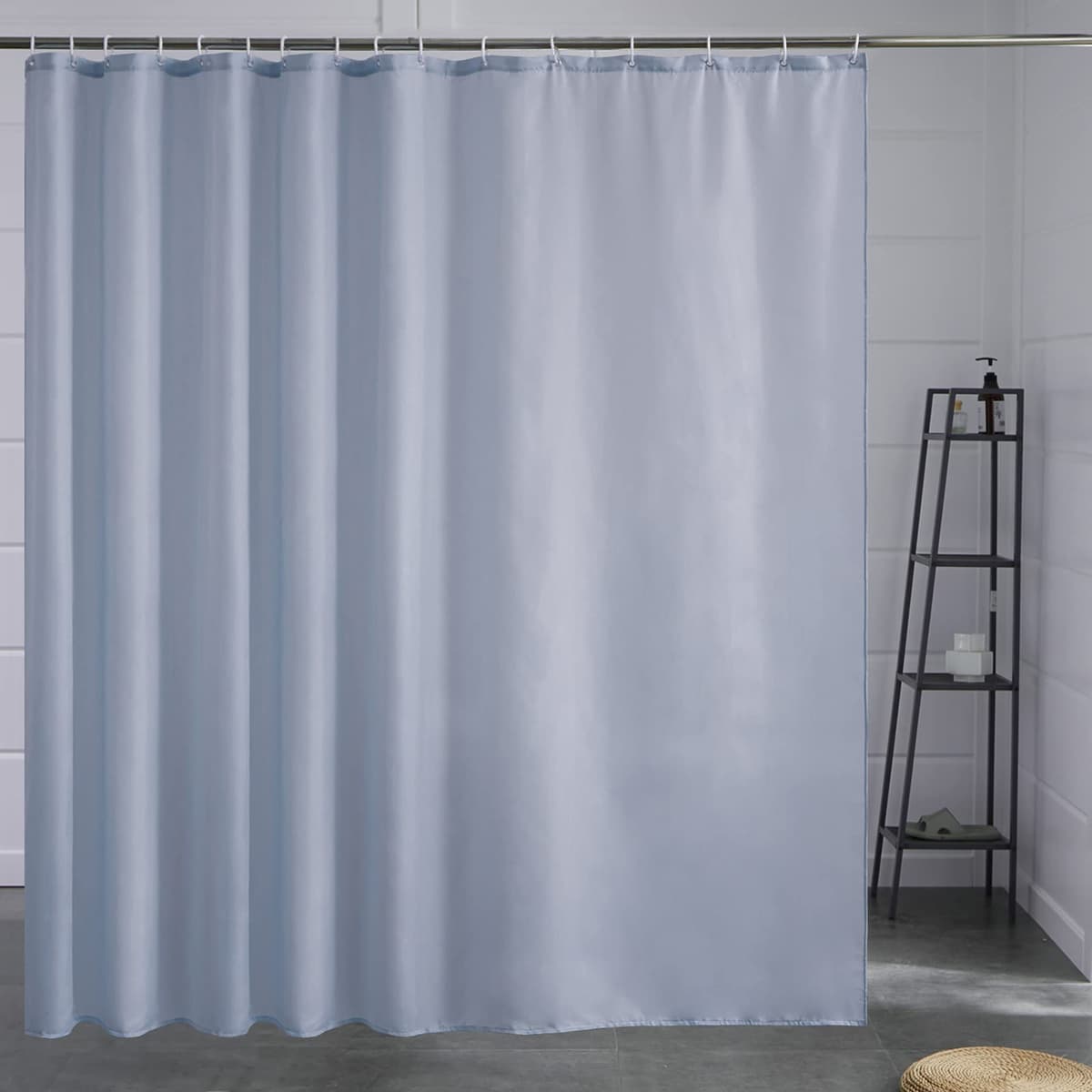 Furlinic Cortina Ducha 200x200cm Antimoho Impermeable Lavable Blanco Tela Poliéster Grandes Cortinas de Baño con 12 Aros de Cortina Ducha. — view 90