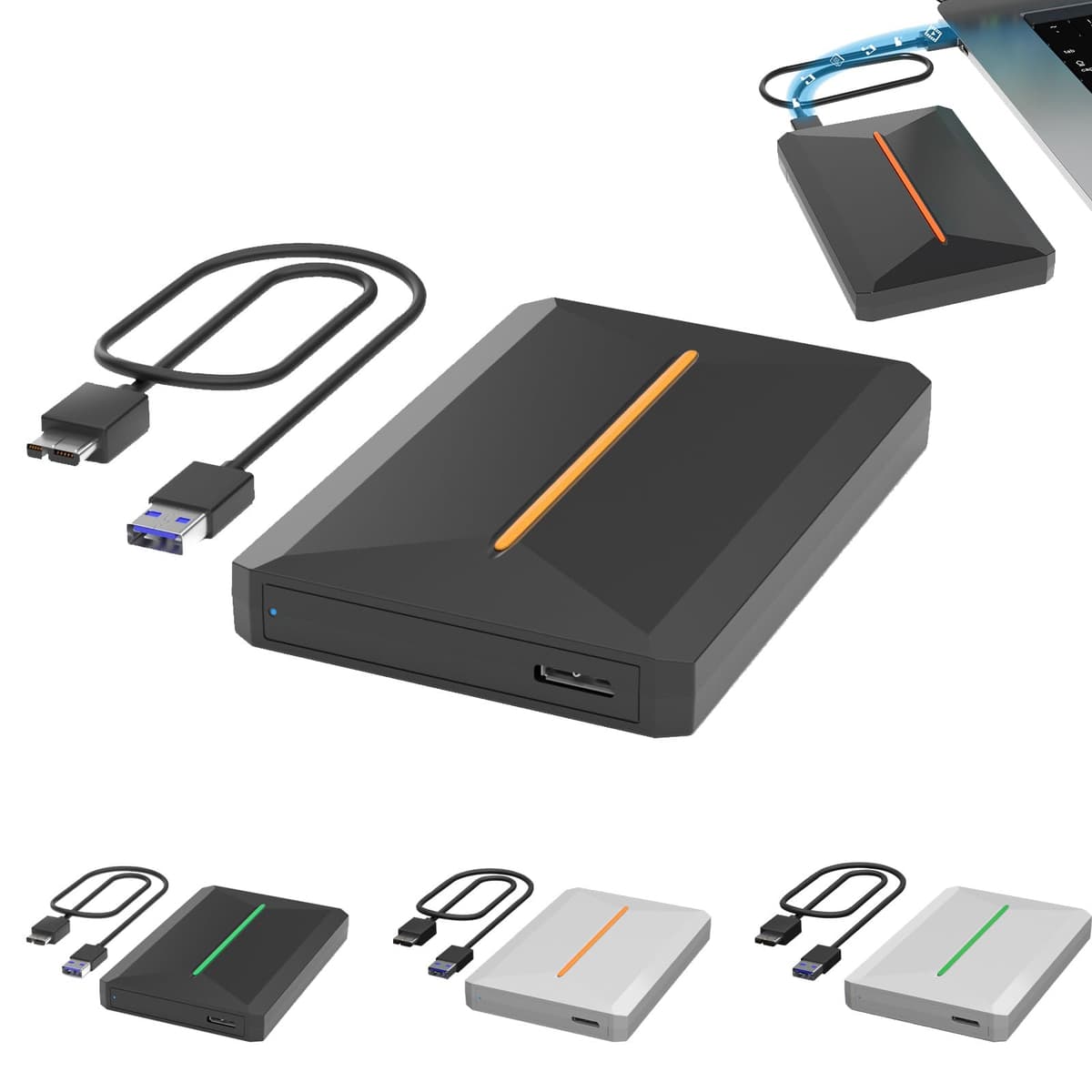Disco Duro Externo 2tb,High-Speed Compact External Hard Drive,Slim Portable Drive For Usb 3.0 / Usb 3.1,2 Terabyte External Hard Drive Plug-And-Play (black)