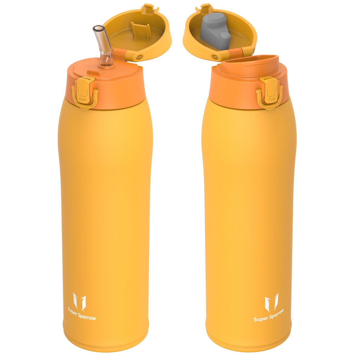 Super Sparrow Insulated Water Bottle - Travel Mug - 500ml, 750ml，950ml - Stainless Steel Water Bottles - BPA Free - Leakproof Metal Bottles - Includes 2 Lids, Straw Lid & Spout Lid — view 43
