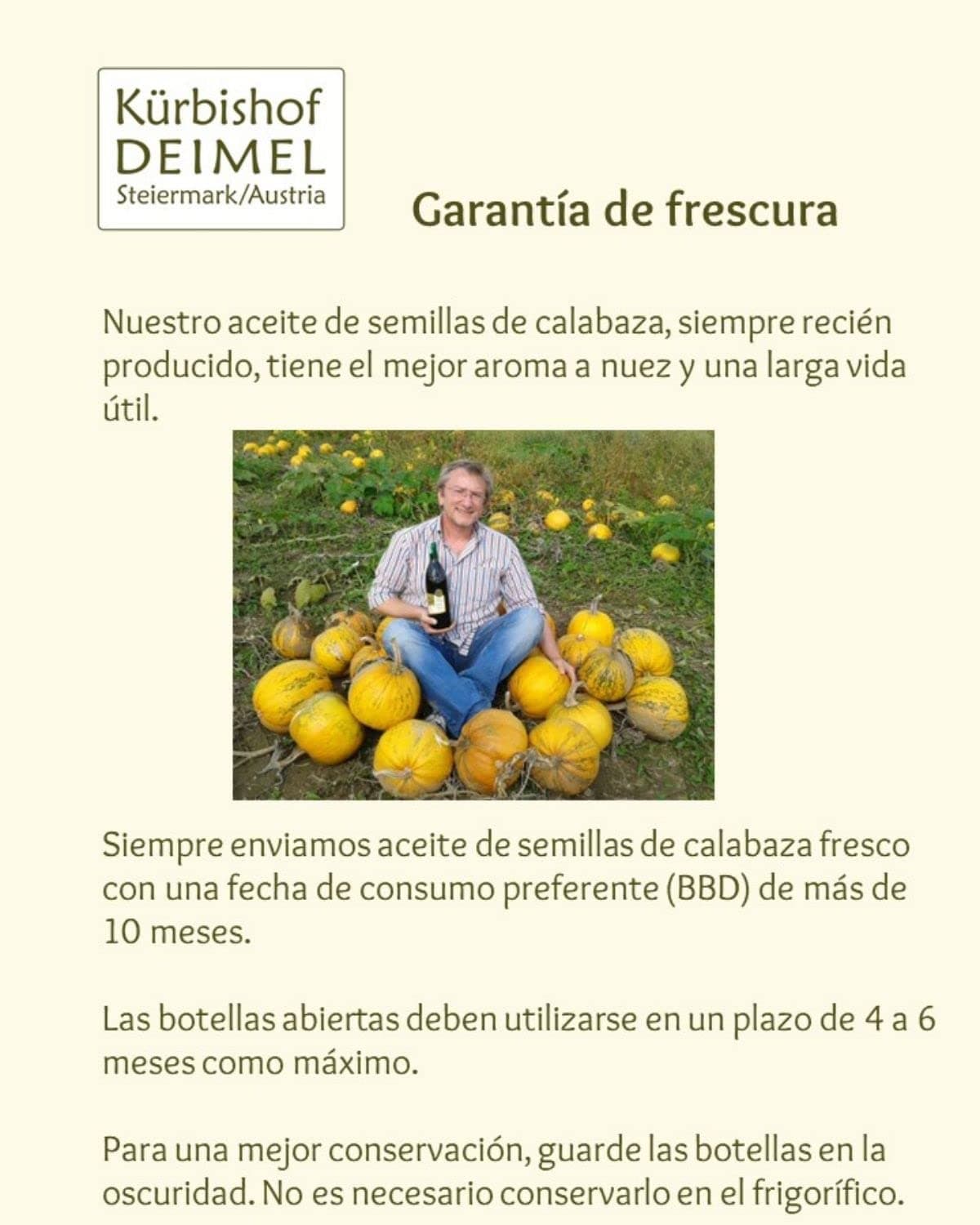 Kürbishof DEIMEL Steiermark/Austria - Oferta de ahorro 2 x 1000 ml - Aceite de semillas de calabaza - Original de Austria - Directo del productor — view 4