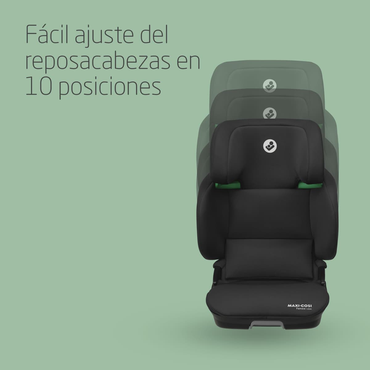 Maxi-Cosi Tanza i-Size, Silla Coche Plegable, Silla de Coche ISOFIX, 3,5-12 a, 100-150cm, Portátil, 10 Posiciones Reposacabezas, Protección Impactos Laterales G-CELL, Asiento Acolchado, Full Black — view 5