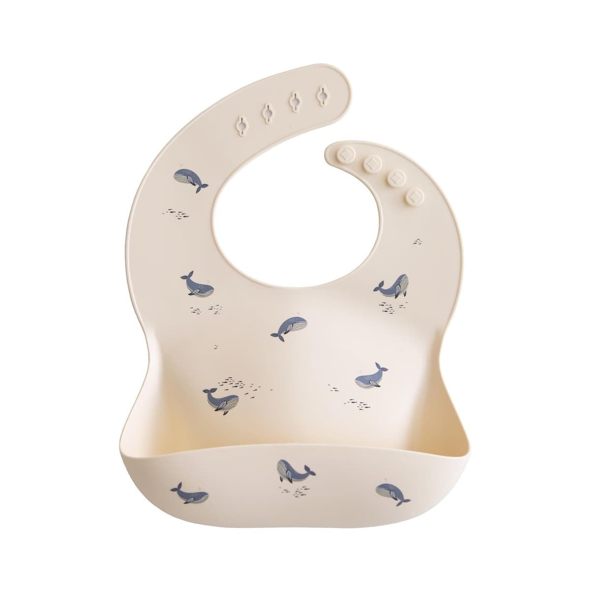 Mushie Baby Silicone Bib | Adjustable Fit Waterproof Bibs | Easy Wipe Baby Feeding Bibs | 4 Adjustable Sizes with Deep Front Pockets | 100% BPA and Phthalate Free
