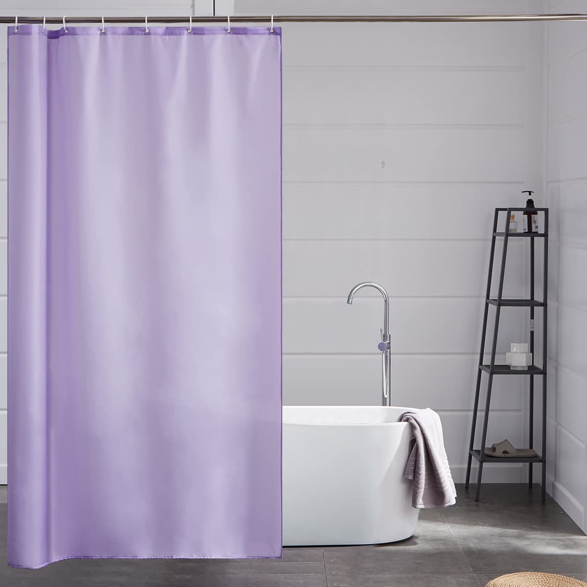 Furlinic Cortina Ducha 200x200cm Antimoho Impermeable Lavable Blanco Tela Poliéster Grandes Cortinas de Baño con 12 Aros de Cortina Ducha. — view 76