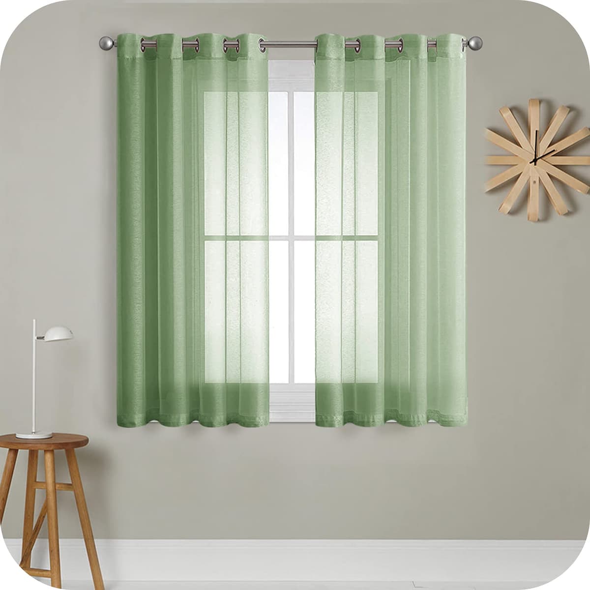 MRTREES Cortina para Ventana Dormitorio Translúcidas Visillos Paneles para Ventanas Sala para Niños Sala Comedor 2 Piezas 140×245cm Blanco — view 41