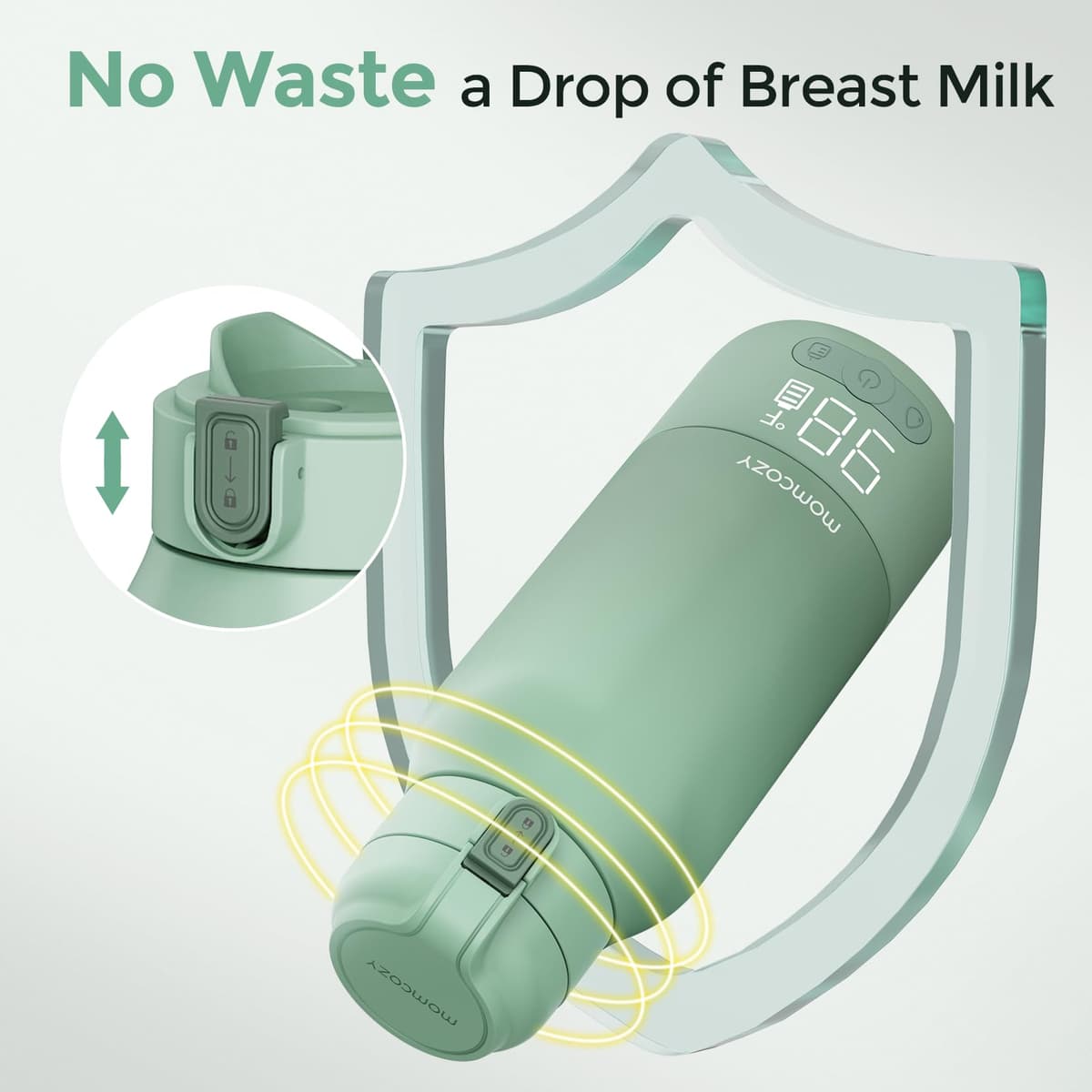 Momcozy Portable Bottle Warmer for Travel – Dual Heating Modes for Breast Milk & Water, Portable Milk Warmer with Fast Heating & Long Battery Life, 500ml Large Capacity to Meet Your All-Day Needs — view 8