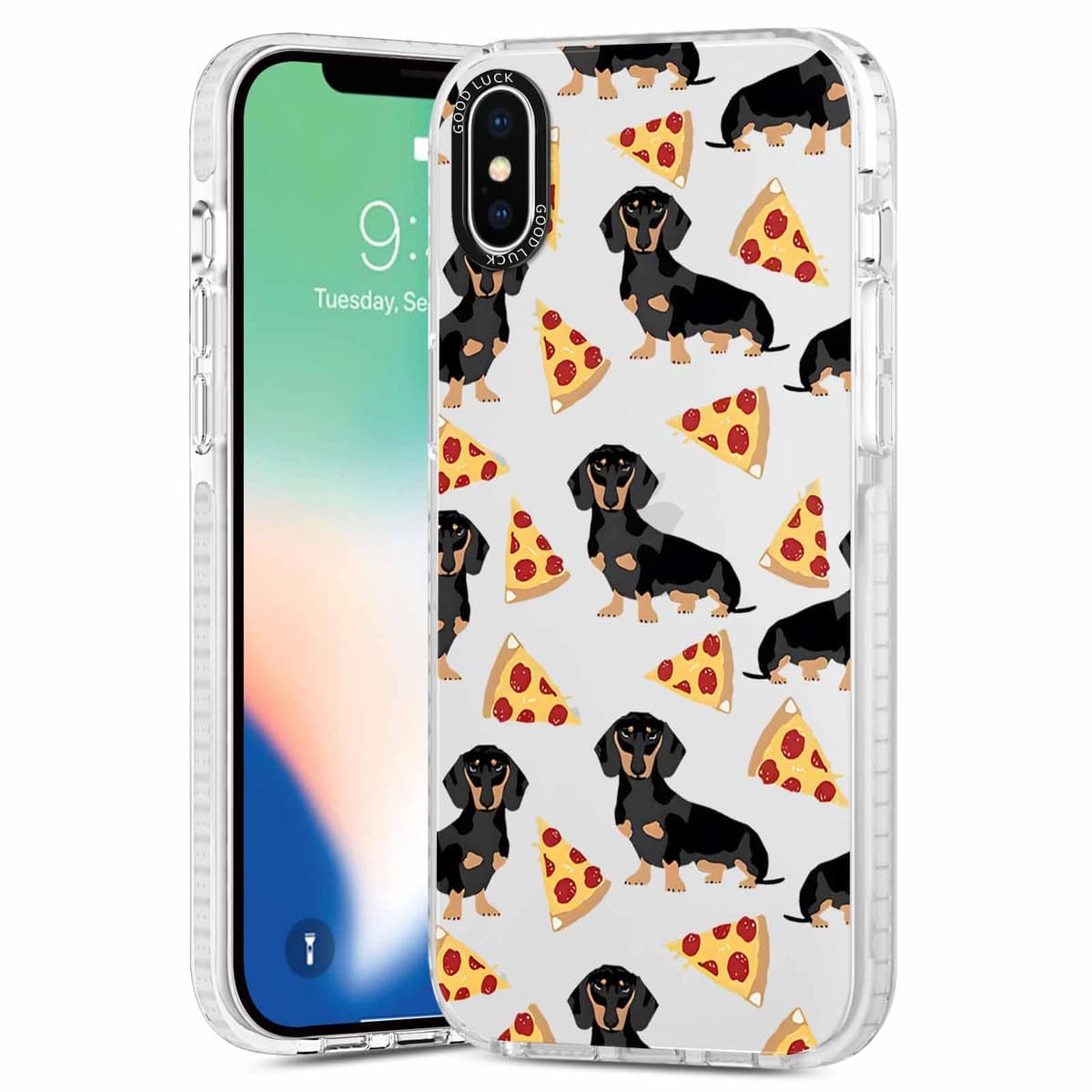 Xylota 2 Piezas Funda para iPhone X/iPhone XS 5,8", Transparente Carcasa con Lindo Dibujos Perro Mujer Niñas Case, Ultra Delgado Silicona Suave TPU Bumper Antichoque Protección Cover para iPhone X — view 2