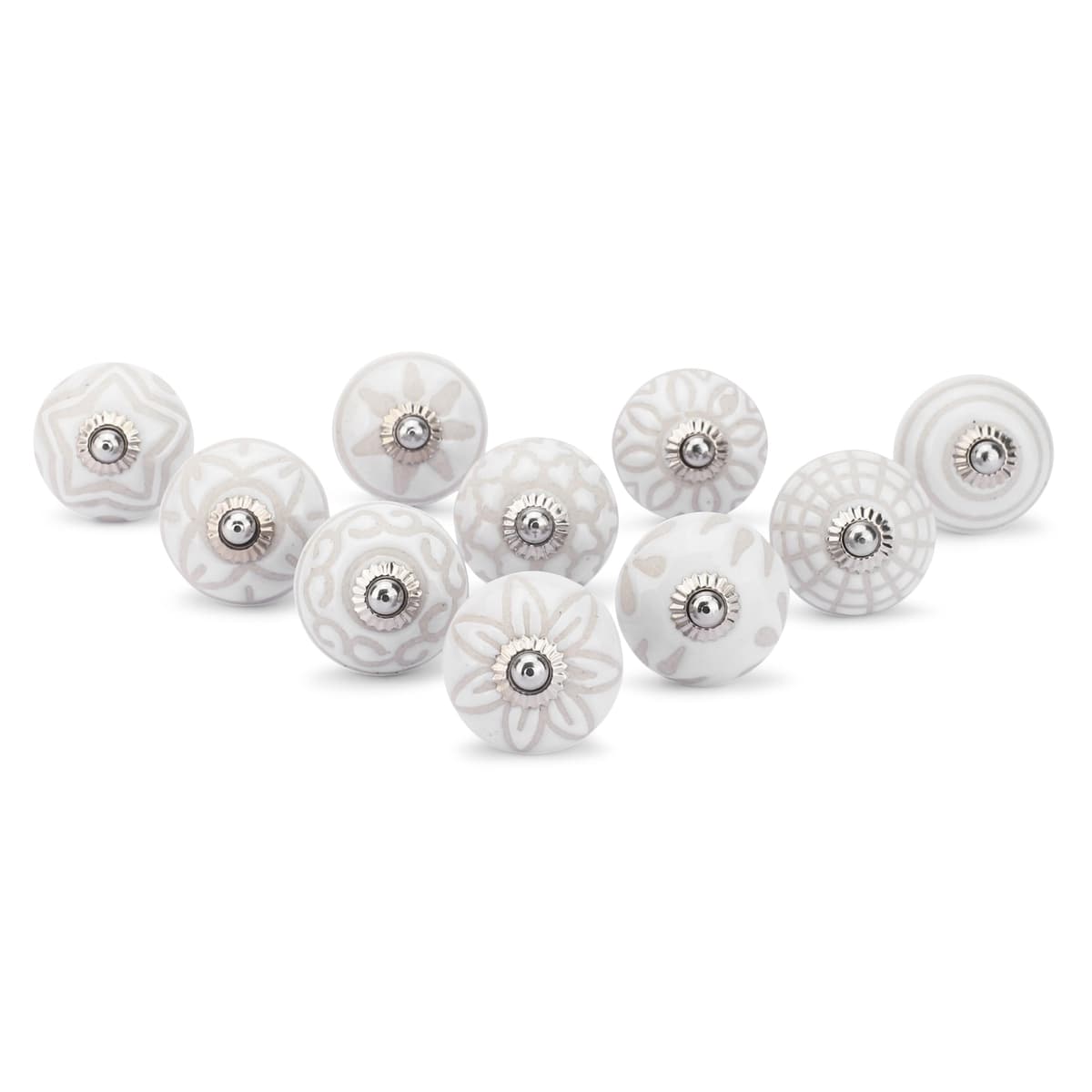 Ajuny Vintage Juego de 20 Pomos de Cerámica Blanca para Cómoda Cajón Armario Cocina Moderna Baño y Dormitorio Tiradores Decorativos Hechos a Mano — view 21