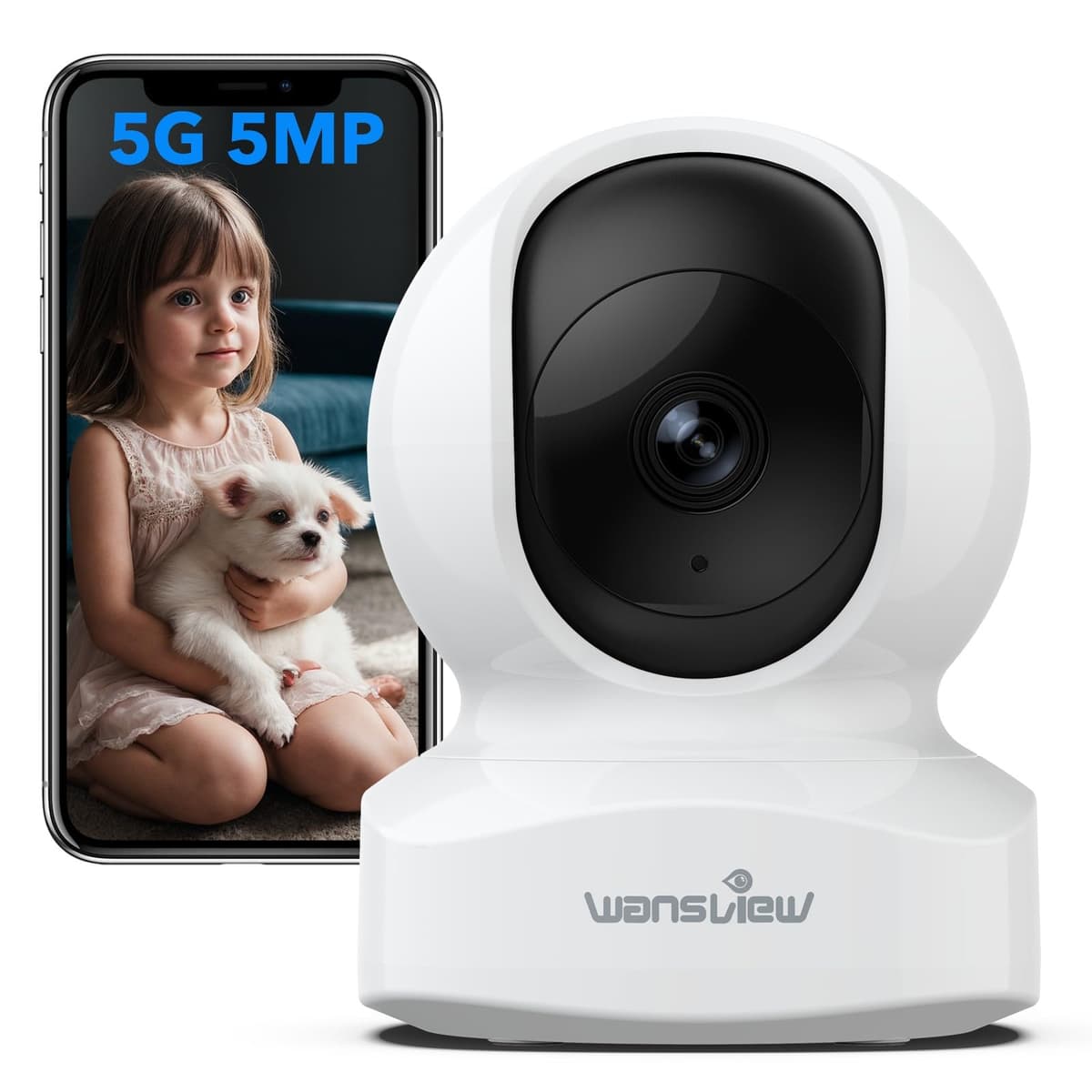 wansview Camara Vigilancia WiFi Interior - 2K Camaras Vigilancia Domicilio WiFi 360° para Perros, Seguimiento del Movimiento, Detección de Humano, Grabación Continua, Audio Bidireccional — view 7
