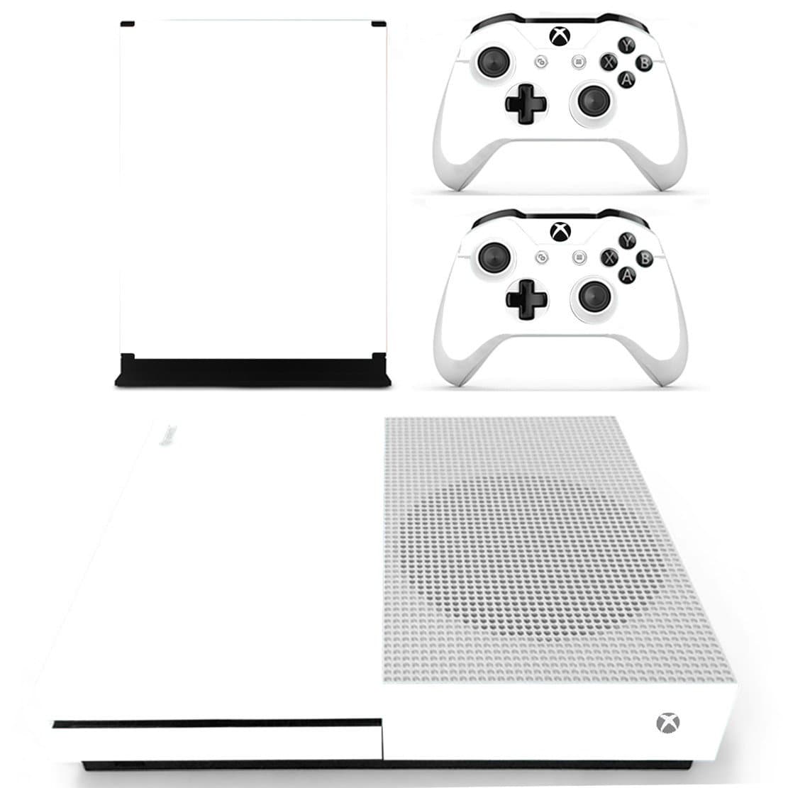 DOTBUY Vinyl Decal Full Body Skin Sticker For Microsoft Xbox One S Console And 2 Controllers And Kinect 2.0 (All White)