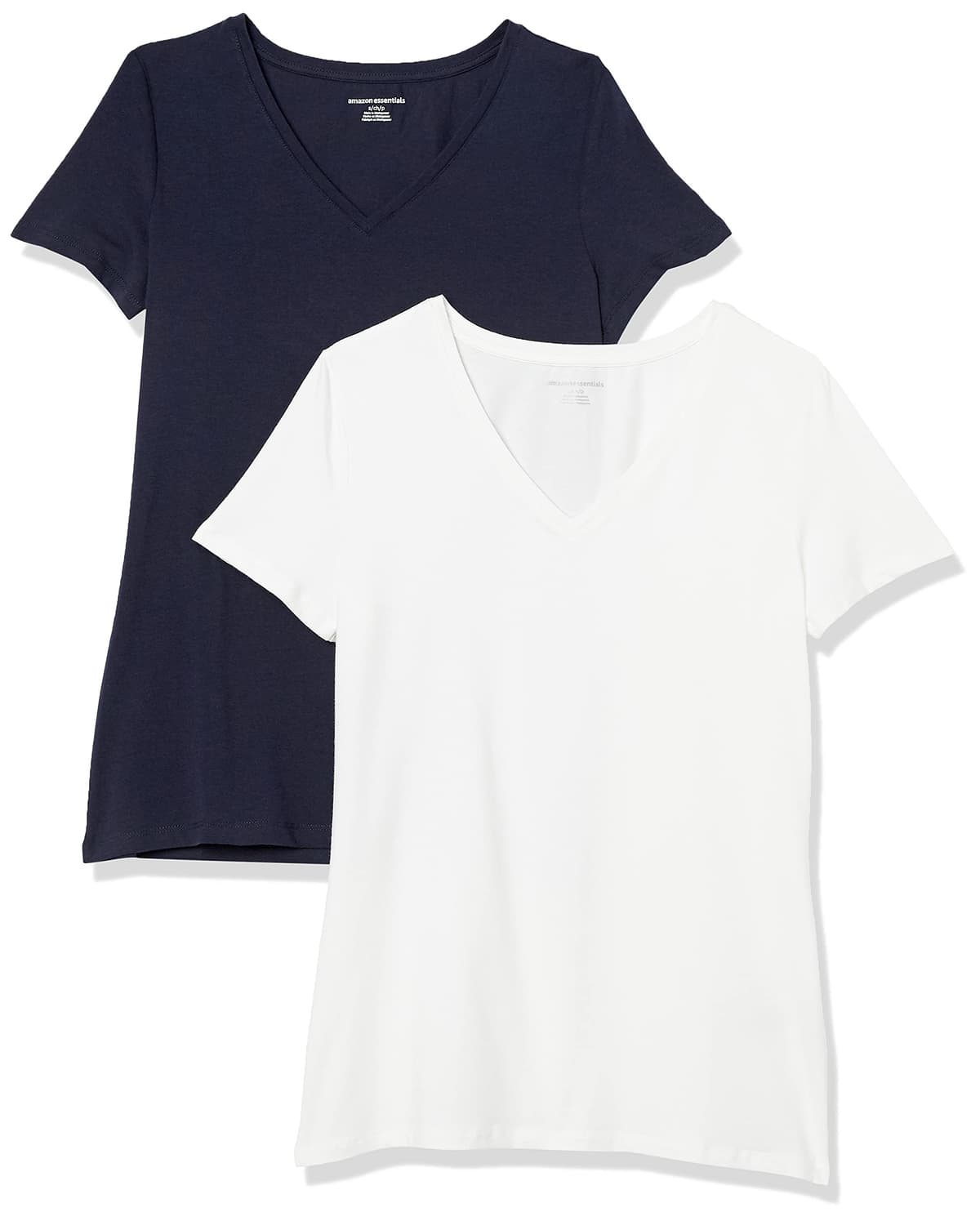 Amazon Essentials Camiseta de Manga Corta y Corte Estándar (Opciones de Cuello Redondo y Cuello en V) Mujer, Paquetes Múltiples — view 42