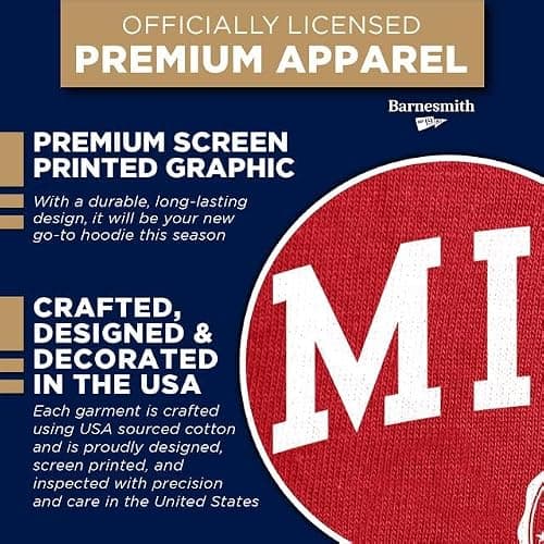 Barnesmith Miami University Redhawks Hooded Sweatshirt, Heritage, Red, Small — view 3