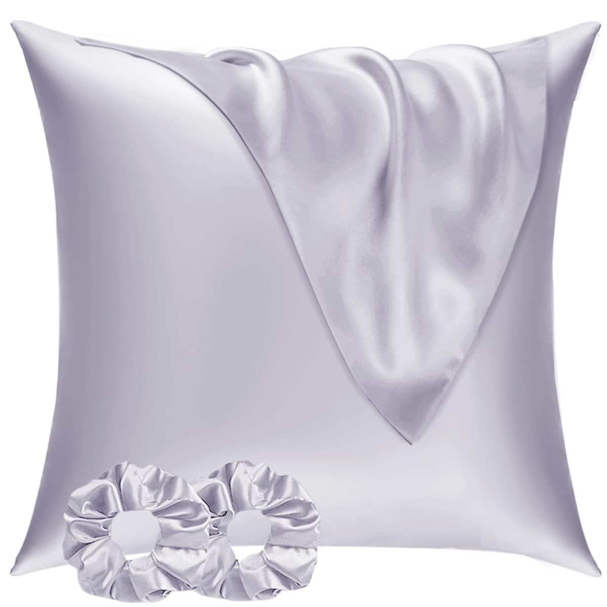 Vielit 2 Pack Satin Pillowcase for Hair and Skin Cooling,Soft as Silk Pillowcase for Hair and Skin,Easier Care than Silk Pillow Case Beige 50x75cm Gifts for Women Envelope & 2 Scrunchies — view 60
