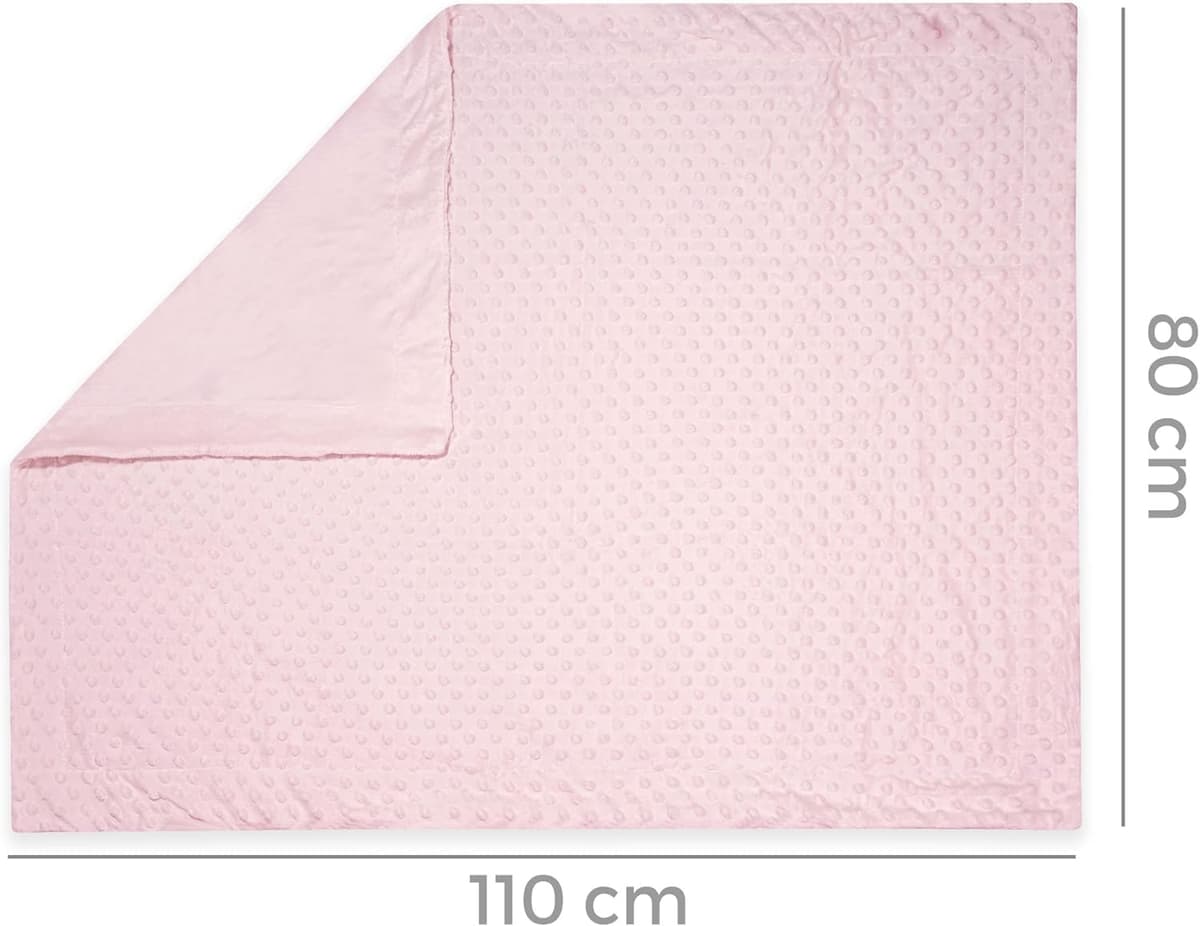various Set Personalizada Manta + Dou Dou Bordado Bebe Recien Nacido Padres Primerizos Manta Suave Minky Poliester Cuna Coche Nina Nino Nombre Bordado Detalle Tierno Color Rosa — view 3