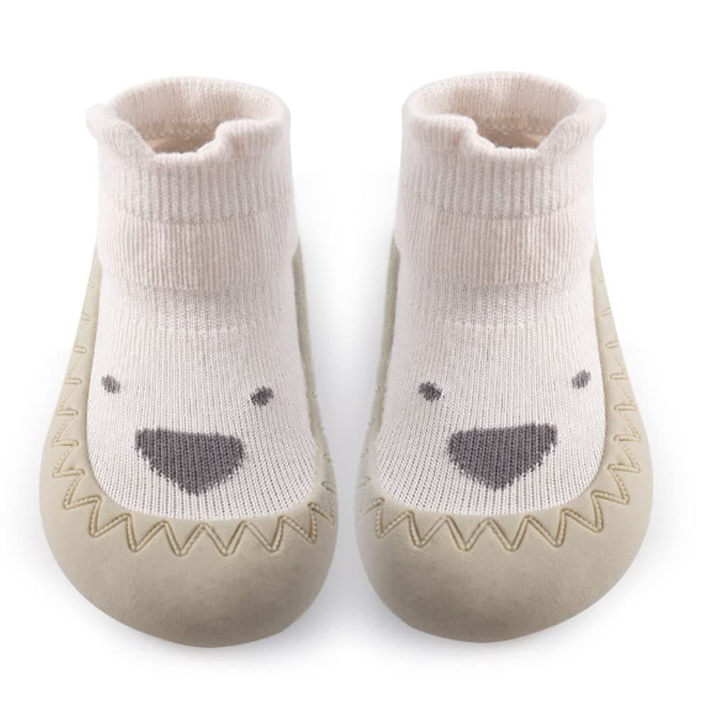 Toddler Sock Shoes Cute Baby First Walking Shoes Soft Sole with Grips for Boys Girls