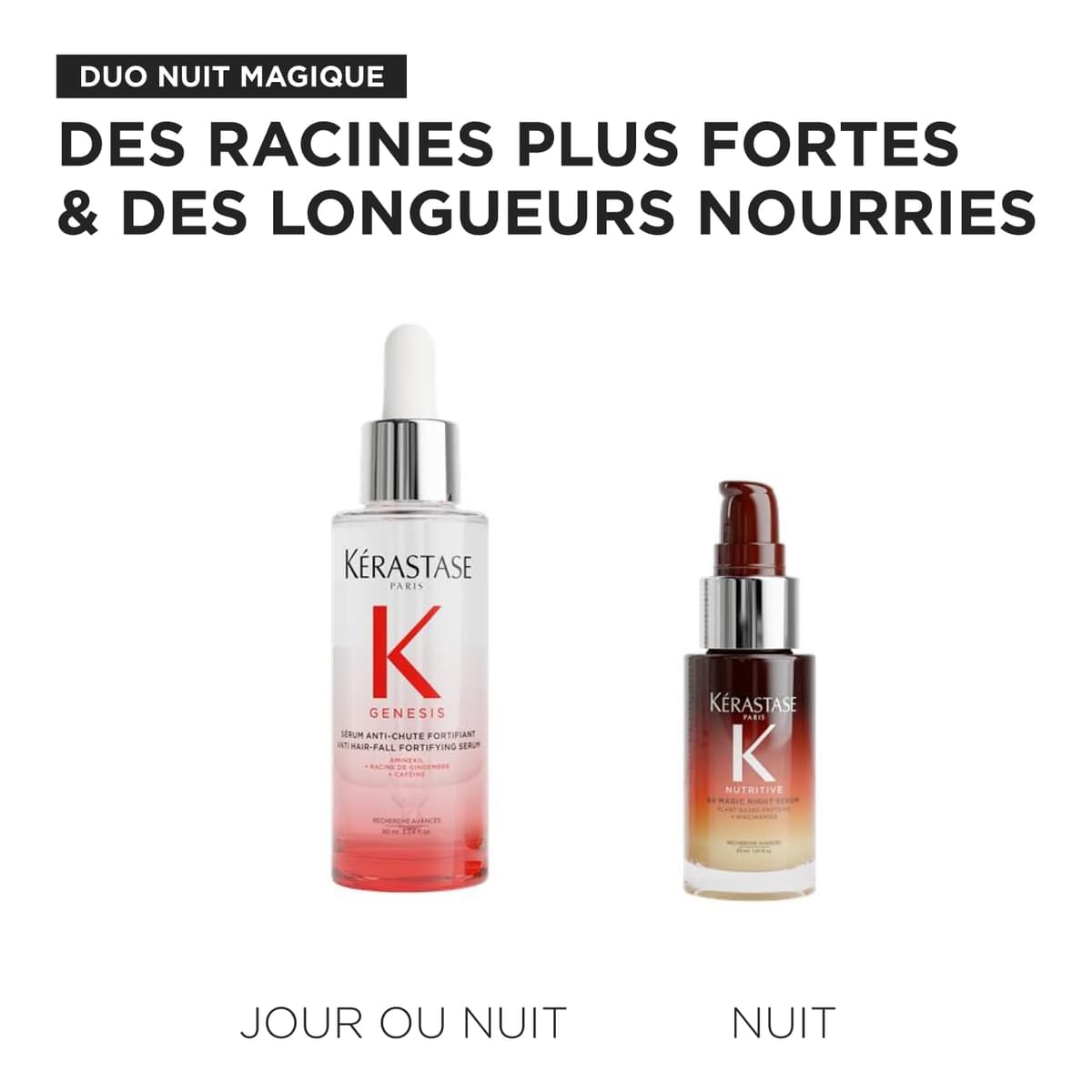 Kérastase Magic Night Duo Set, Genesis Anti-Caída y Magic Night Sérums, Tratamiento Reparador, Cabello Nutrido y Suave, Fortalecedor Diario, Ligero y No Graso, Para Cabello Frágil y Seco, 90 + 30 ml — view 6