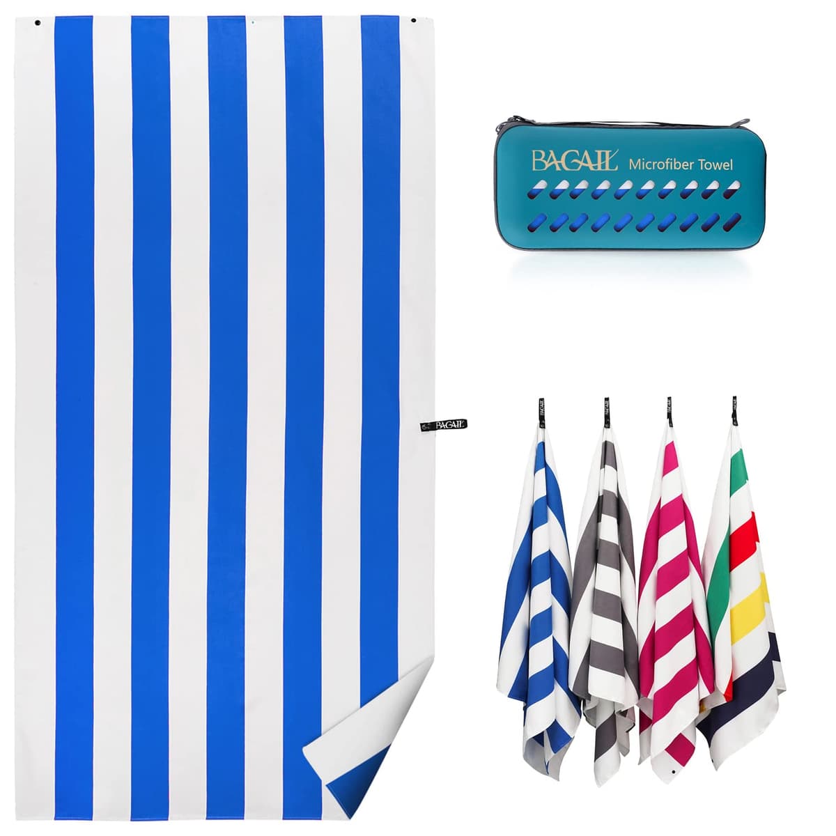 BAGAIL Toallas de Viaje de Microfibra, Toallas de Campamento, Toallas de baño y Toallas de Playa, Secado rápido - Súper absorción de Agua - Súper Compacto, Muy Adecuado para el Deporte y el Fitness — view 12