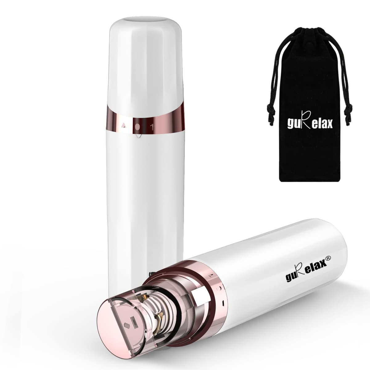 Gurelax Touch - Depilación facial para mujer, sin dolor, dispositivo recargable, 2 cabezales de repuesto, afeitadora facial Peach para labio superior y barbilla — view 14