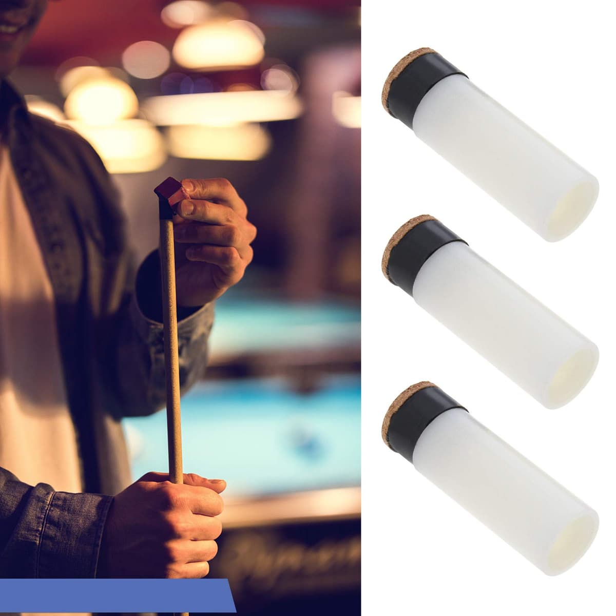 OTOTEC 20 Juegos de Puntas para Tacos de Billar Atornilladas de 11mm con Virolas de Palo de Billar Atornilladas Accesorios de Repuesto para Billar Inglés Suministros para El Hogar — view 3