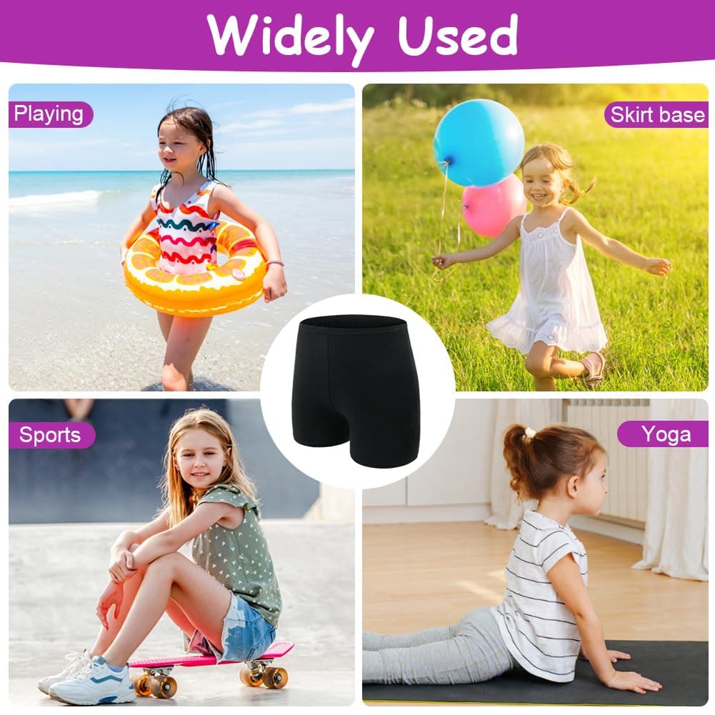 AOOWU Pantalones Corto de Danza para Niñas, 3 Piezas Pantalones Cortos de Ballet para Niños, Short Pantalones de Gimnasia Ballet Niños con Cintura Elástica para 9-10 Años (140CM) — view 7