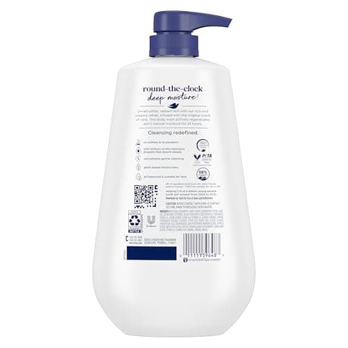 Dove Body Wash Deep Moisture for 24hr Lotion-Soft Skin Moisture Moisturizing Skin Cleanser with No Sulfates No Parabens 30.6 oz — view 2