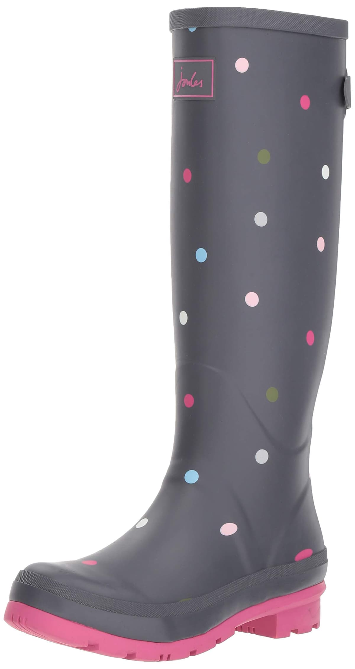 Joules Womens Welly Print With Adjustable Back Gusset - Black Metallic Bees — view 13