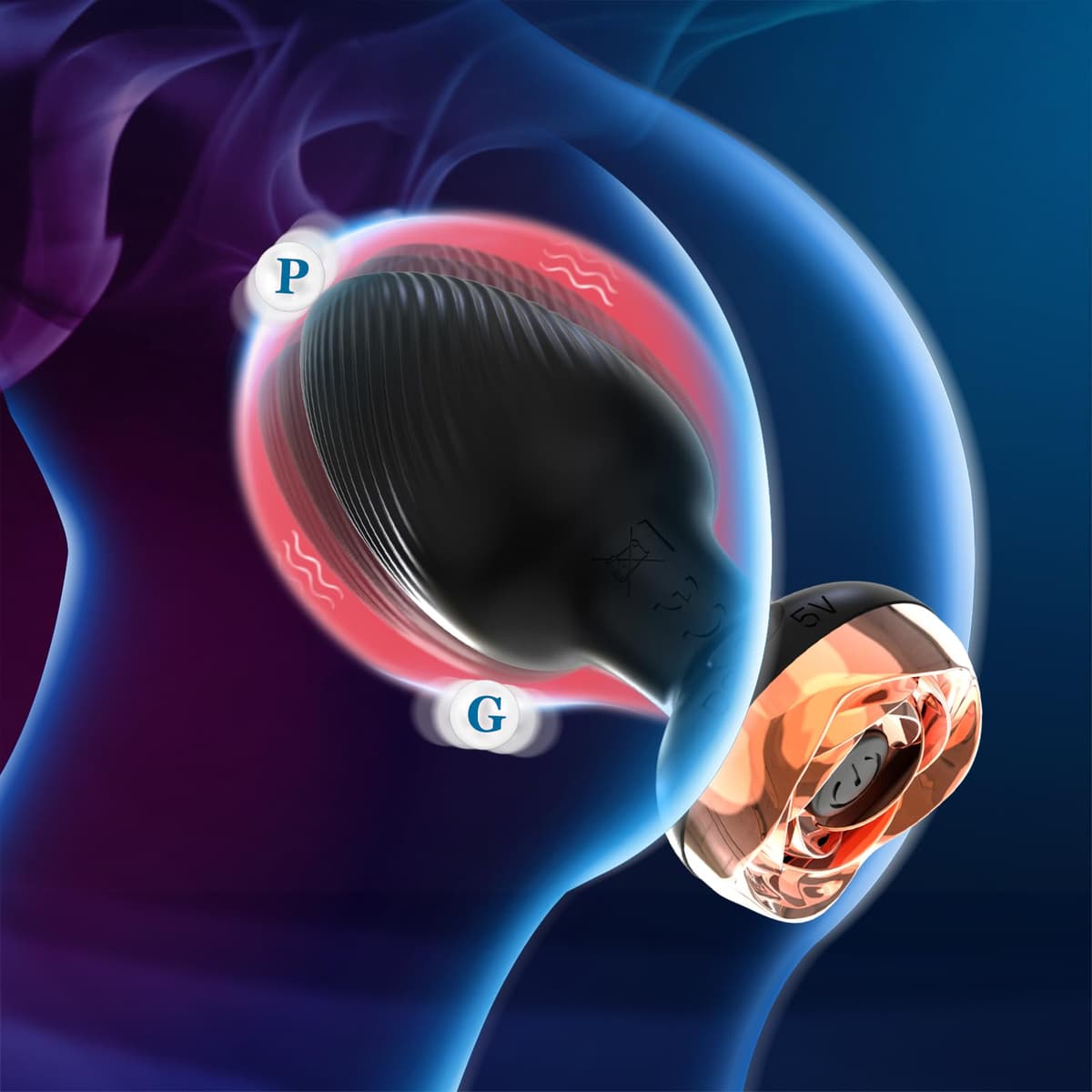 Plug Anales,con Vibración xxl Dildo Anal Vibradorador Mujer Juguetes eróticos para Pareja Sexuales con Mando a Distancia Consolador Butt Plug Anales Consoladores.. para mujer 10 Modos Carga, A26022808 — view 5