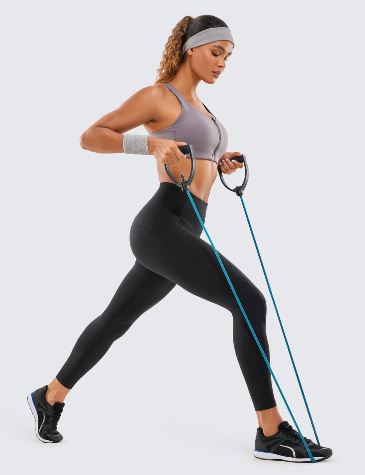 CRZ YOGA Women's Naked Feeling Gym Leggings Squat Proof High Waist Yoga Pants Sports Tights with Pockets - 25 Inches — view 4