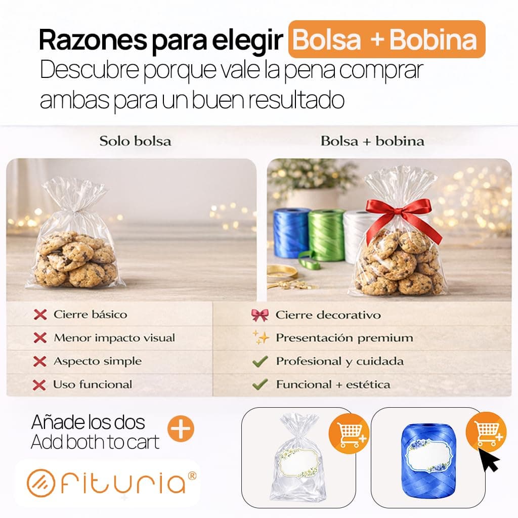 Ofituria Bolsas Celofán Transparente 10 x 15 cm, Bolsas Transparentes para Chuches y Regalos – Bolsas Plastico Transparente para Cumpleaños Infantiles, Galletas y Detalles, 1 Pack (100 Bolsas) — view 3