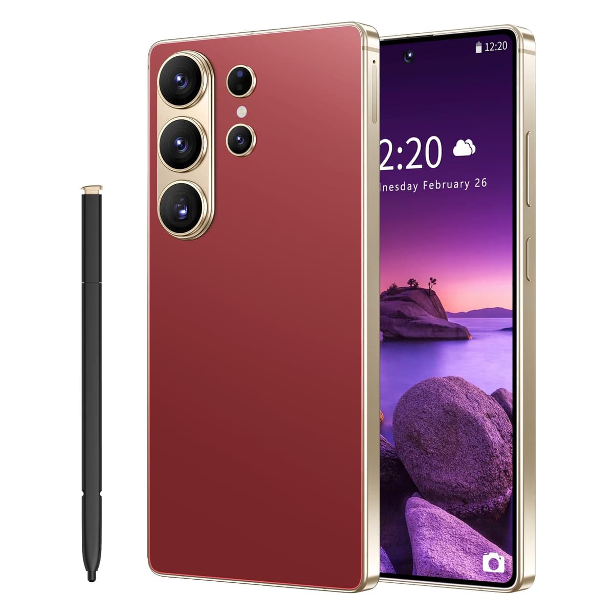 I26 Ultra Unlocked Cell Phone,Built in Pen, Smartphone Battery 7000mAh,6.99" HD Screen Unlocked Phones, 68MP+108MP, 12+512GB 5G The Phone Android 15, Face ID/Fingerprint Lock/GPS (Rose Gold, 12+512) — view 10