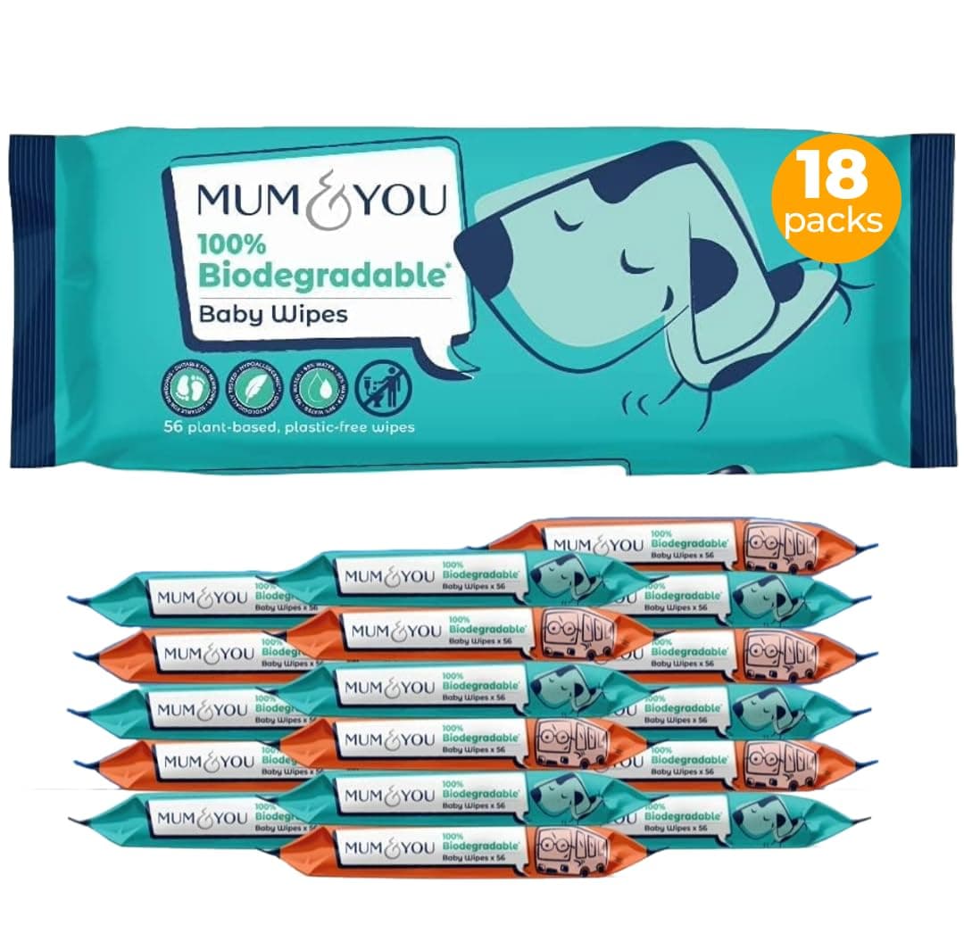 Mum & You Baby Wipes Multipack - 672 Biodegradable Wet Wipes (12 Packs) | 99.4% Water. Ideal for Sensitive Newborn Skin | Baby Wipes Bulk, Bum Wipes, Wet Tissue, wet wipes baby — view 11