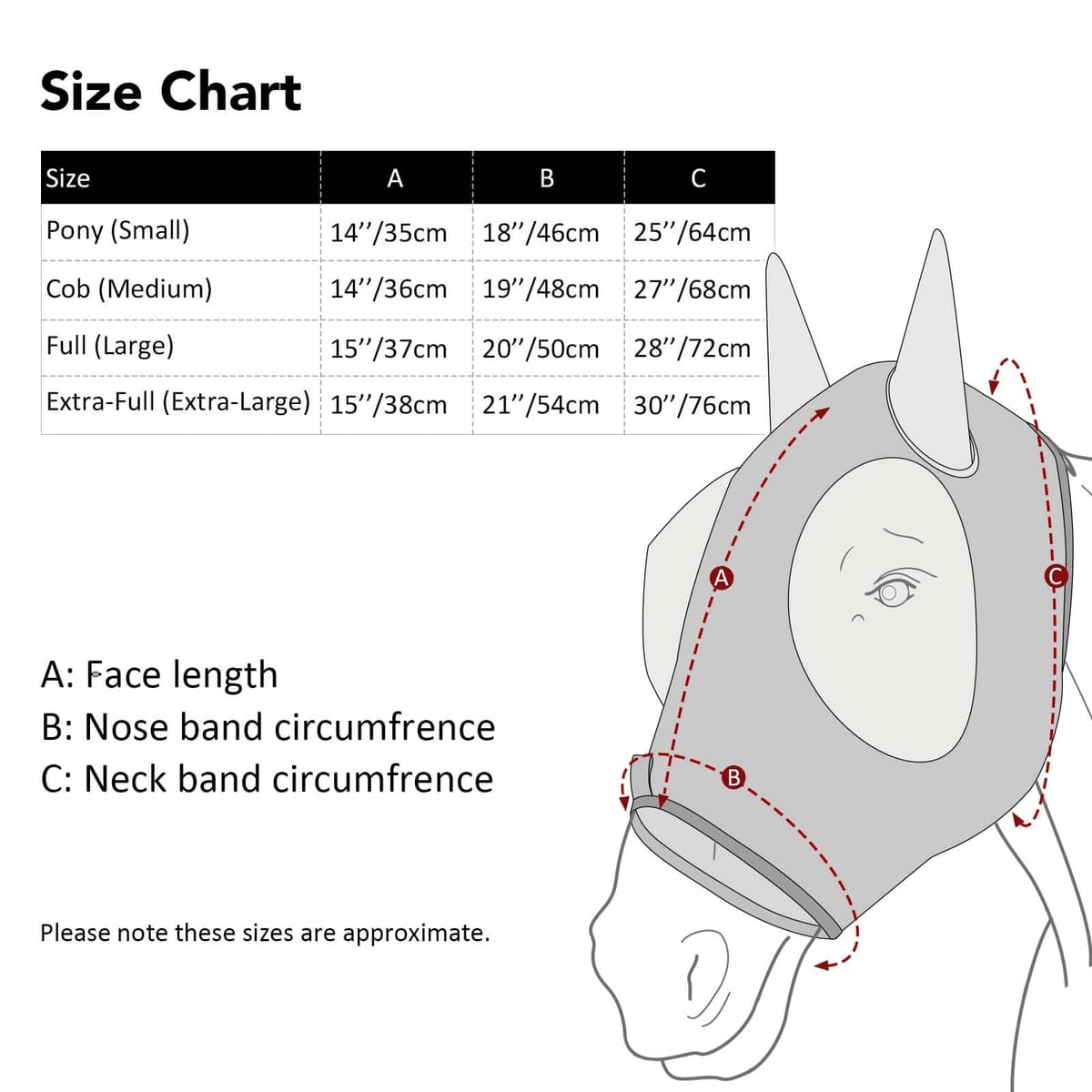 Harrison Howard Super Comfort Stretchy Fly Mask Large Eye Space with UV Protection Soft on Skin with Breathability- Azure Blue M — view 5