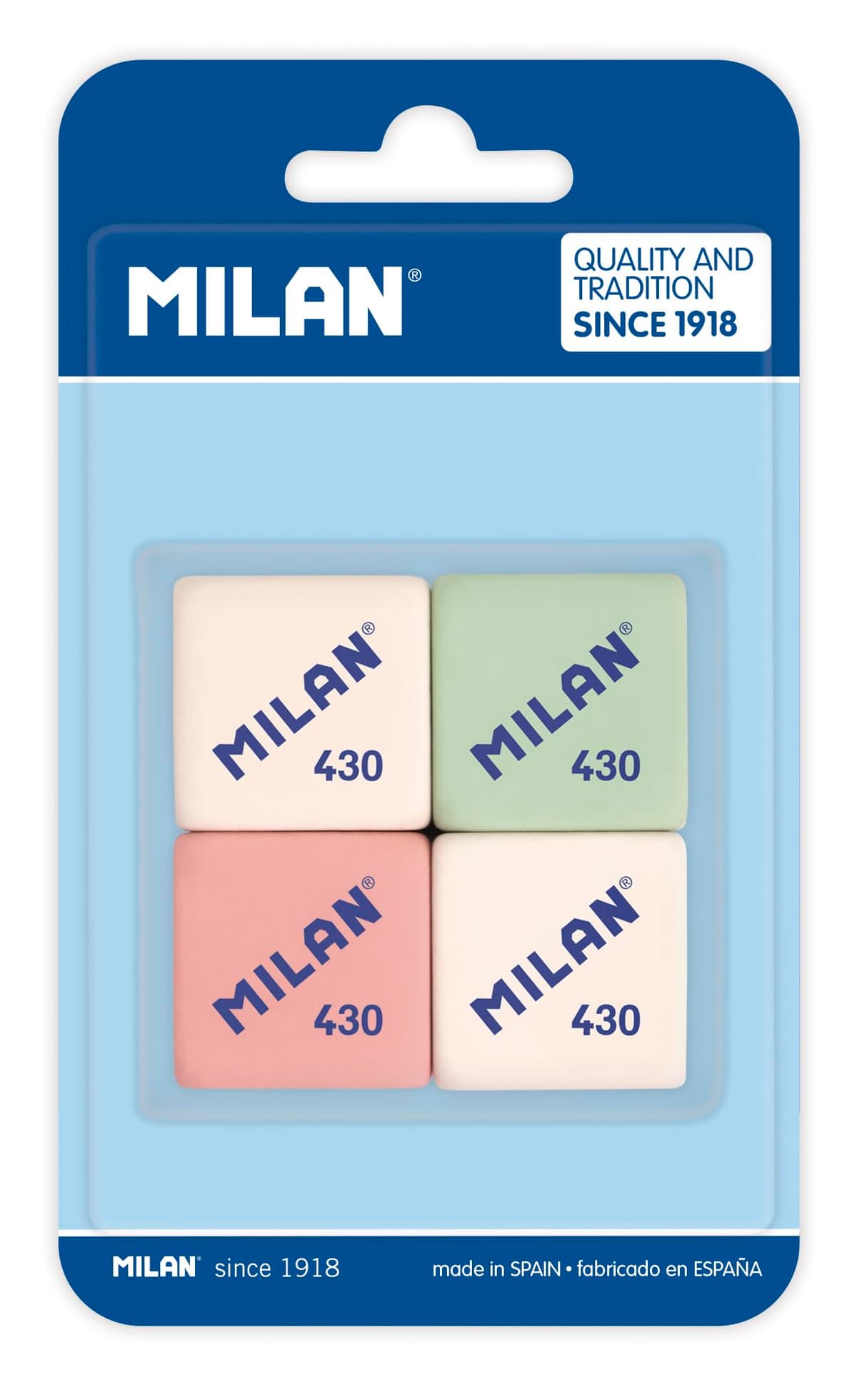 Goma de borrar milan 430 blister , 4 Unidades ( Paquete de 1)