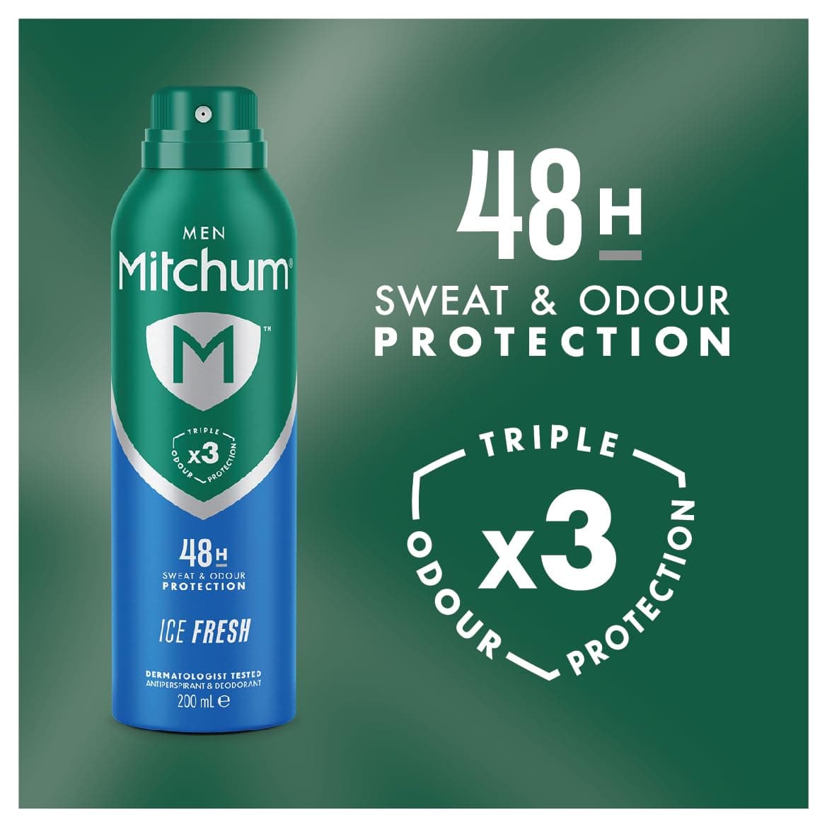 Mitchum Men Triple Odor Defense 48h Protection Deodorant Spray, 200ml — view 2
