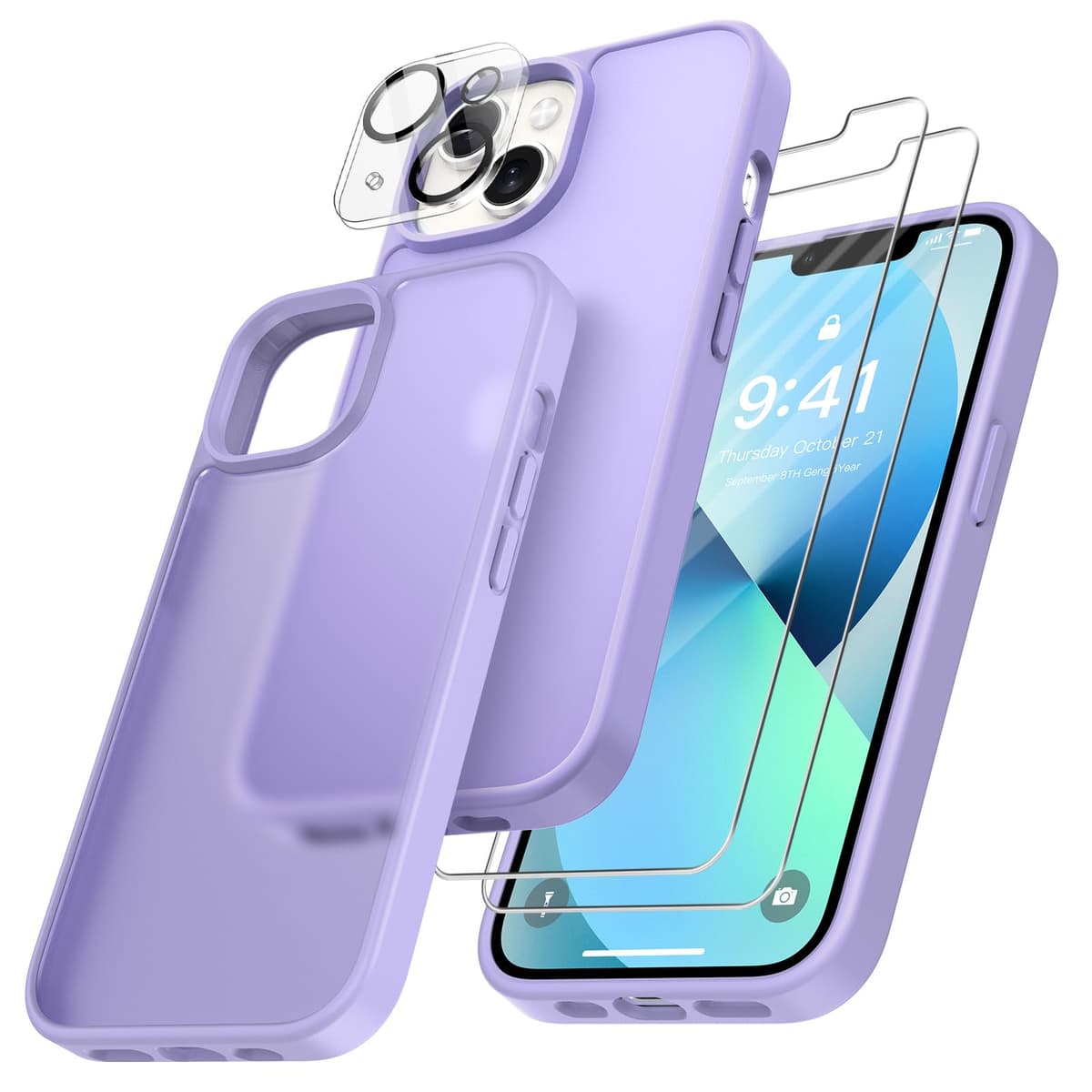 FLLAO 4 en 1 Funda para iPhone 15 con 2 Protector Pantalla y 1 Protector Lente Cámara, [Almohadilla de Aire integrada] Antigolpes Antiarañazos Carcasa 6,1 Pulgadas, Transparente — view 93