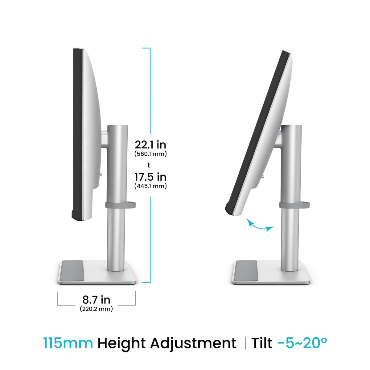 BenQ MA270U 27 inch 4K 3840x2160 Monitor for MacBook Pro/Air, Dual USB-C, 90W Power Delivery, Mac Color Match, USB Hub, Brightness & Volume Control on Mac, Adjustable Stand, P3 Color Gamut — view 7