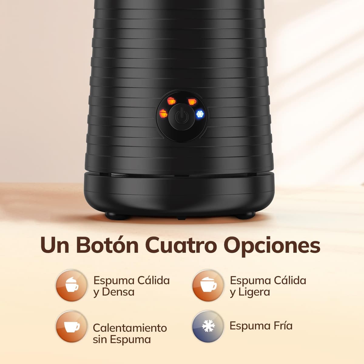 Morpilot Espumador de Leche Eléctrico, Calentador Leche 4 en 1, para Espuma Caliente y Fría, 240ml 400W, Negro — view 4