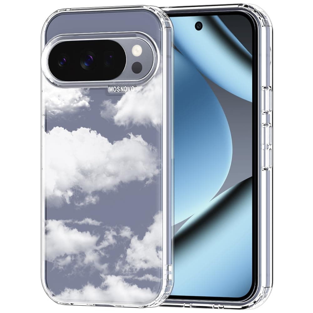 MOSNOVO Case for Google Pixel 9 & Pixel 9 Pro, [Buffertech 6.6ft Military-Grade Drop Protection] [Anti Peel Off Tech] Clear TPU Bumper Phone Case Cover Design - Eucalyptus — view 17