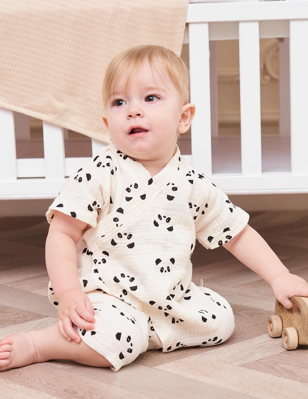 HahaNice Japanese Kimono Baby Thobe Cotton Infant Linen Romper 0-24 Months — view 5