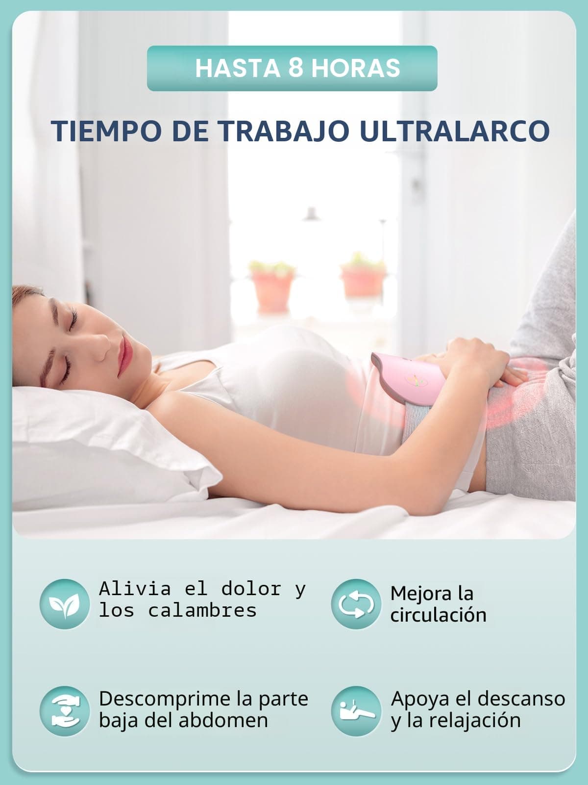 Slimpal Almohadilla Térmica, Cinturón Calefactor Eléctrico Inalámbrico Portátil, Cinturón de Calefacción Recargable Eléctrico, Regalos Para Mujeres y niñas, Rosa — view 4