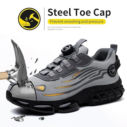 KEXUEJIA Steel Toe Work Shoes for Men Women Lightweight Comfortable Industrial & Construction Outdoors Safety Shoes — view 2