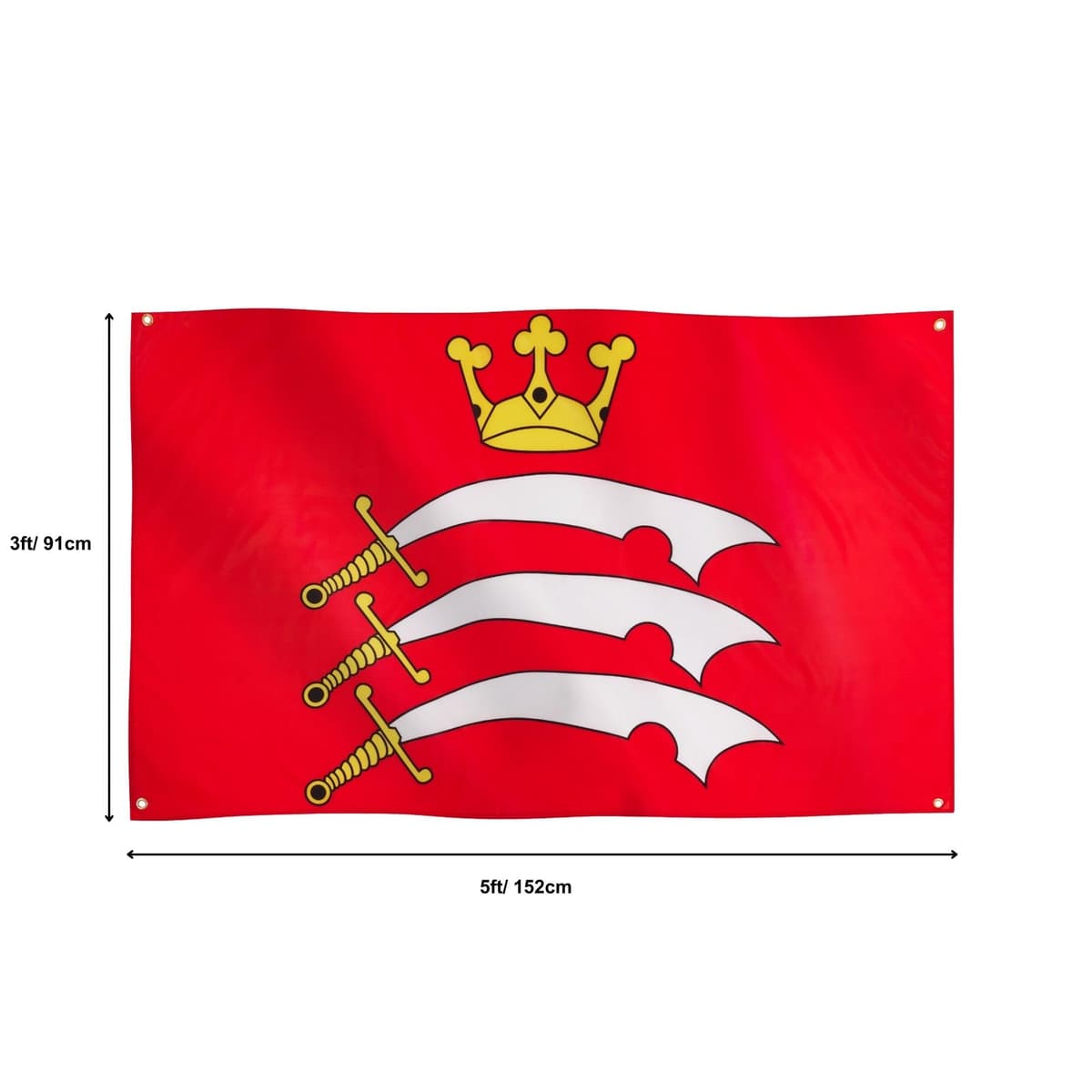 Runesol Cornwall Flag - 91x152cm, 3ft x 5ft, Cornish Flag, 4 Grommets, Eyelet in Every Corner, Premium Quality, Inside & Outside Use, Vivid Colours — view 1005