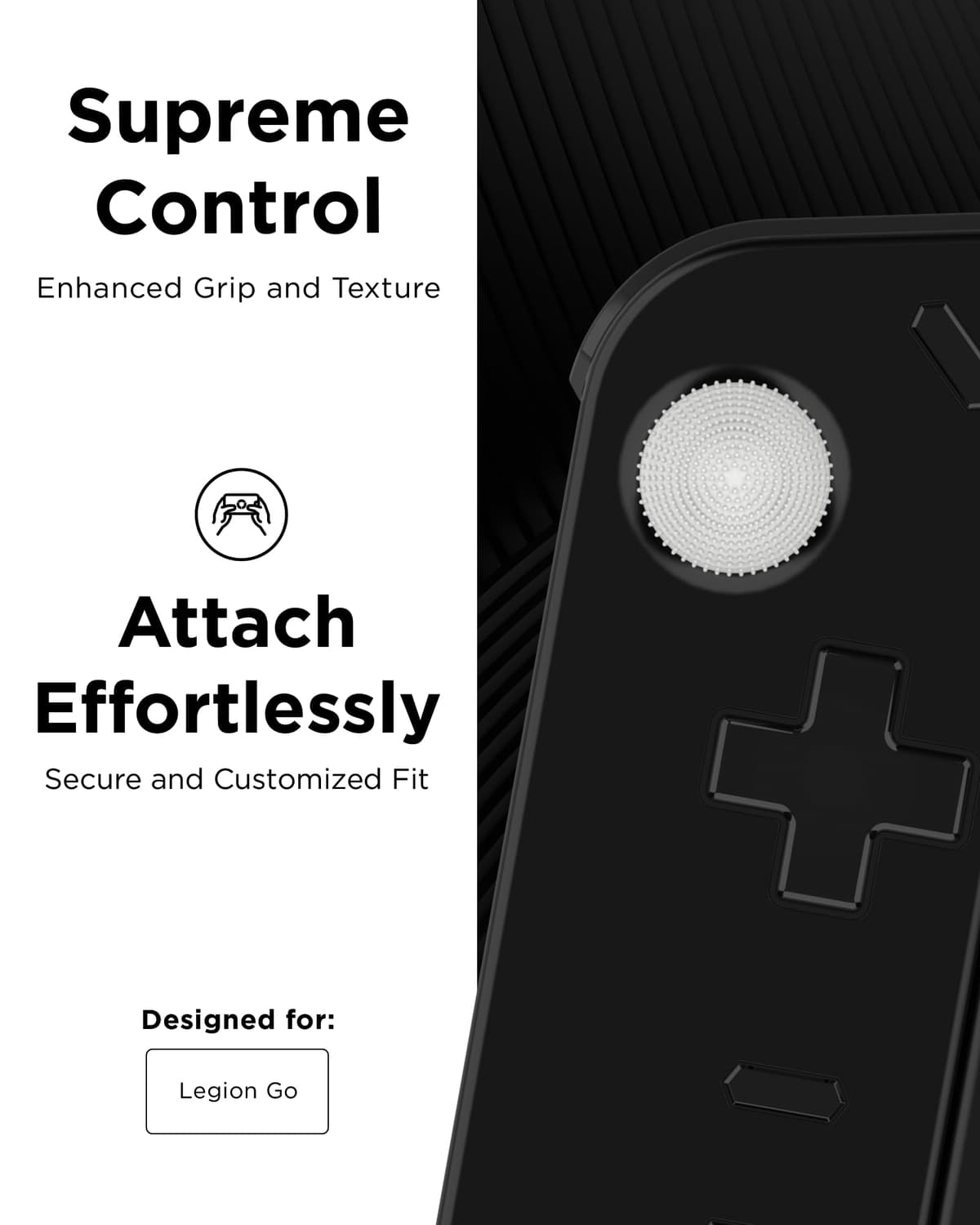 Lenovo Tapas para Joystick (6 Piezas, 3 Estilos - Cóncavas, Esféricas, Cilíndricas, Material Silicona) Compatibles con Legion Go 2 y Legion Go S – Color Blanco Glaciar — view 5