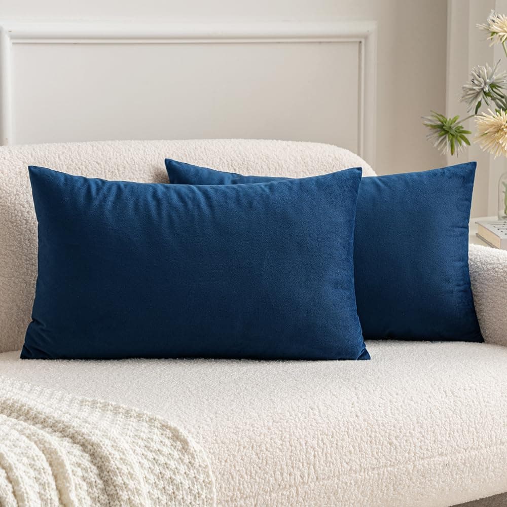 MIULEE Pack of 2 Fall Velvet Soft Solid Decorative Throw Pillow Covers Square Cushion Cases for Sofa Couch Bedroom Living Room Car Home Decor 18 x 18 Inch 45 x 45 cm Orange — view 43
