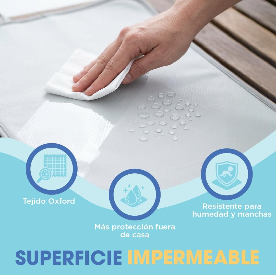 Cambiador Bebe Portatil Impermeable Plegable Acolchado Lavable de Hojas para Casa Fuera o Viaje Regalo Recien Nacido Cosas Accesorios Niño Niña Muda Fraldas para Pañales Changing Mat Baby Valbaby — view 4