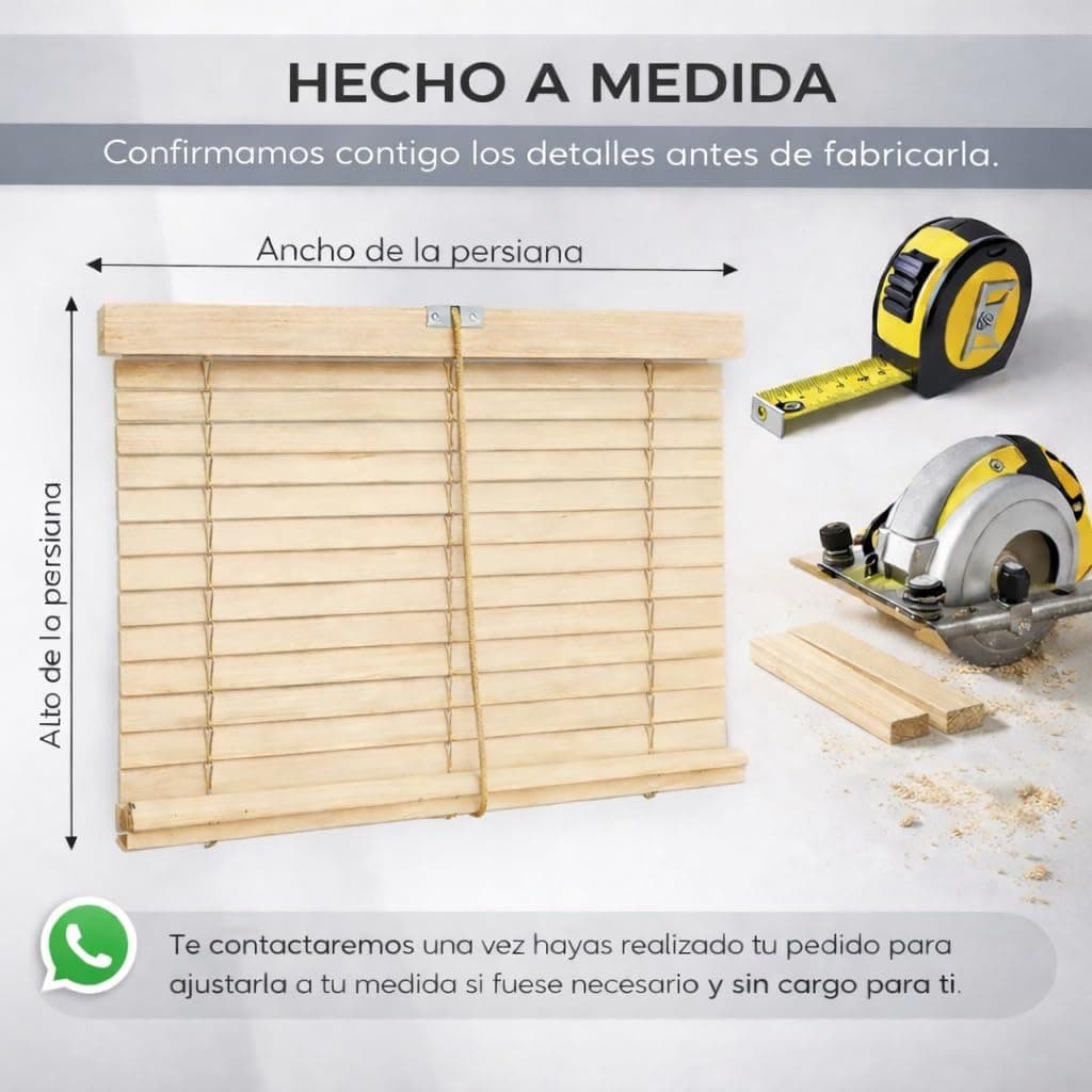 Persiana Alicantina Exterior/Persiana de Madera Exterior Enrollable. Medida Ancho X Alto Color: Avellana. Medidas: 56cm x 120cm — view 2