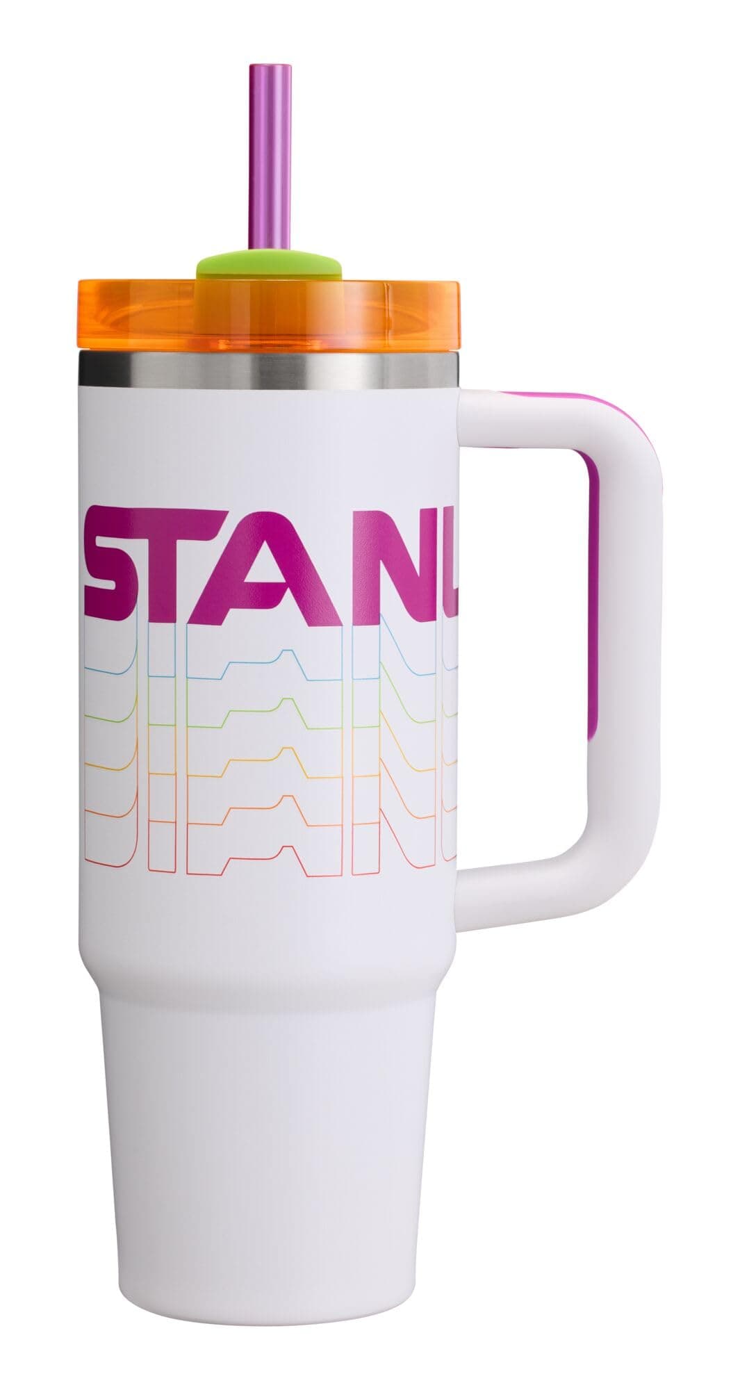 Stanley Quencher - Vaso H2.0 con mango - 1200 ml - Tapa de rosca con pajita incluida - Antifugas y portavasos de coche compatible para viajes - Vaso térmico de acero — view 46