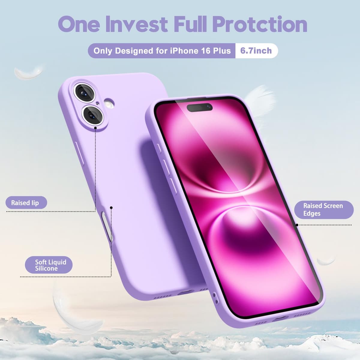oakxco for iPhone 17 Pro Max Phone Case Liquid Silicone, Cute Thin Slim Grip Soft Rubber Gel for Women Men, Smooth Matte TPU Plain Solid Color Girly Simple Case with Camera Cover, Light Pink — view 1718