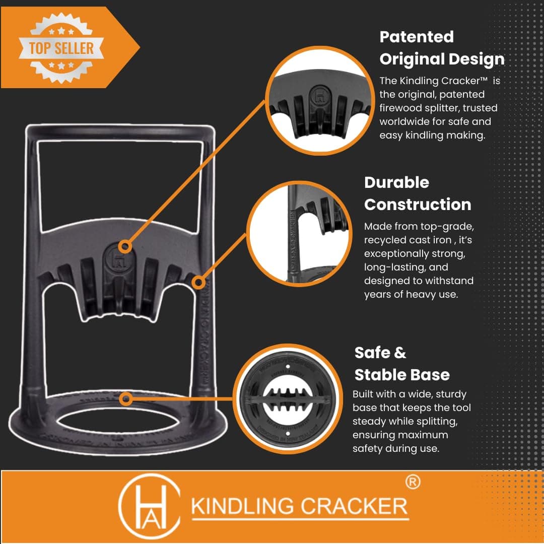 Kindling Cracker Divisor de leña para Hacer astillas, cuña Manual para Partir Madera, Herramienta Segura y eficiente para Dividir Troncos y Preparar leña para chimeneas, fogatas y Estufas — view 5